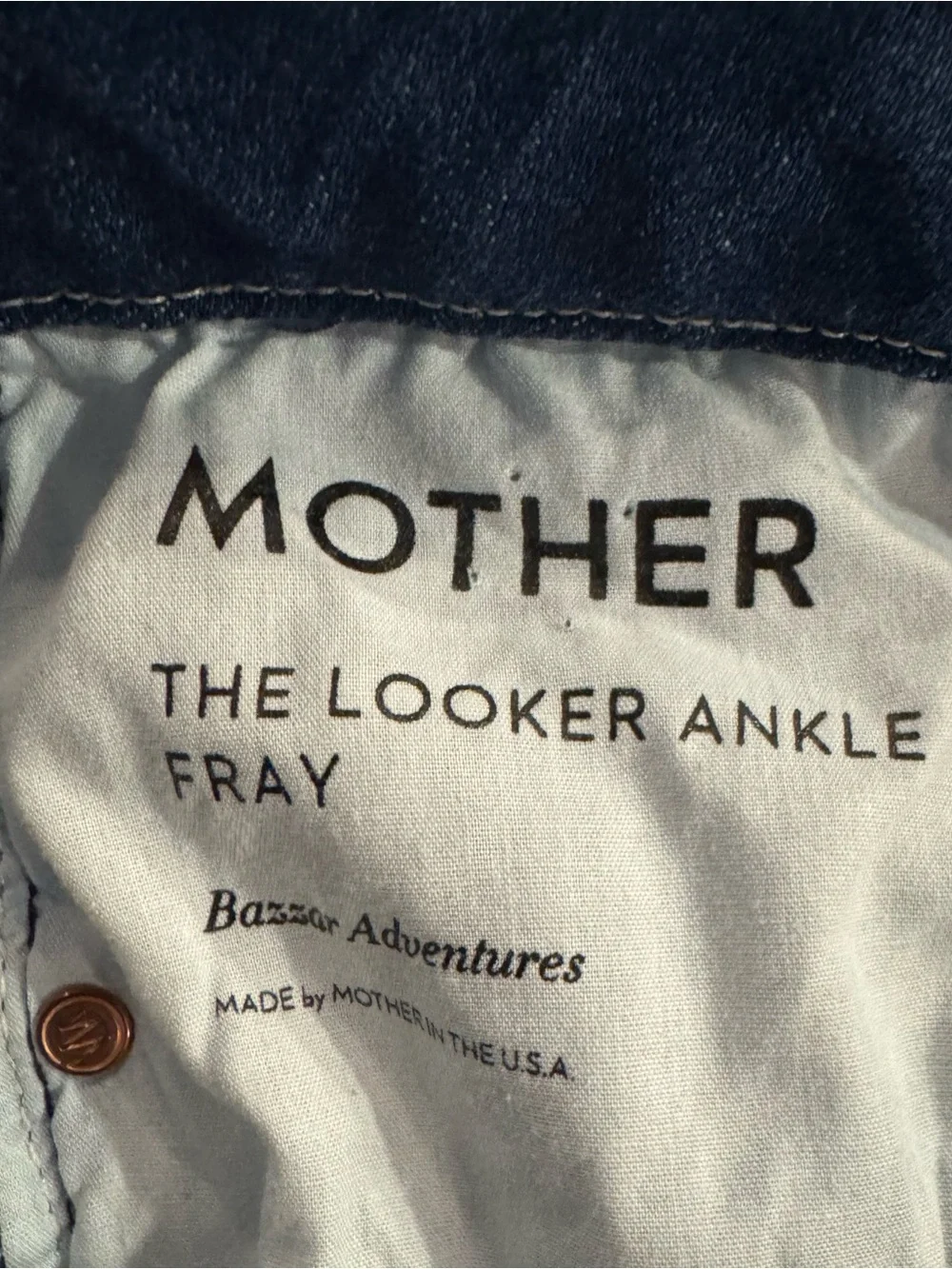 MOTHER Denim Medium Wash The Looker Ankle Fray - Size 26